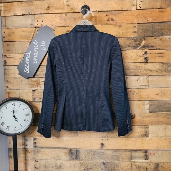 Merona women's black pin stripped dress jacket size 8 - Picture 11 of 14